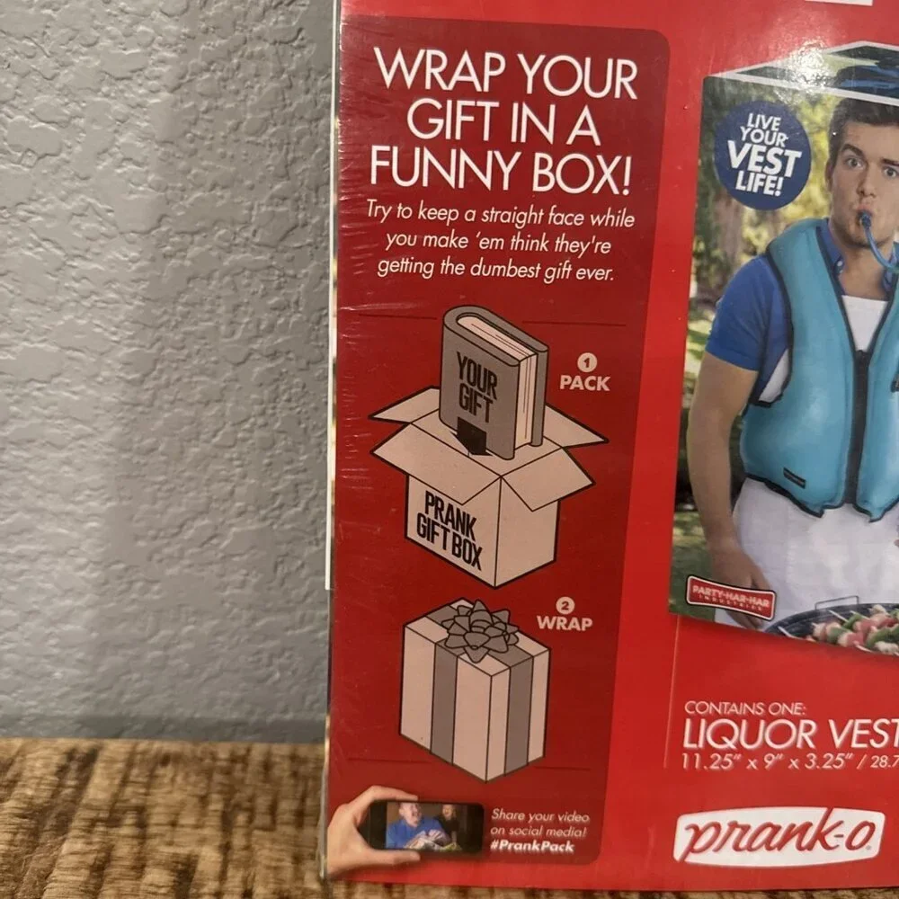 Liquor Vest Prank Gift Box Fake Packaging Present Booze Beer Lover Drinker